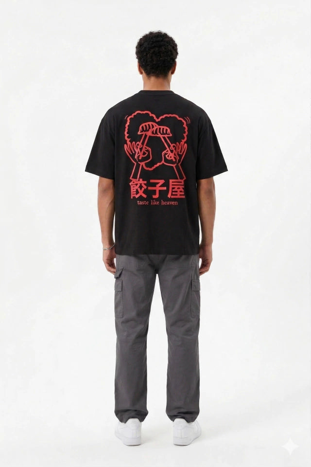 Camiseta Oversized Preta Taste Like Heaven